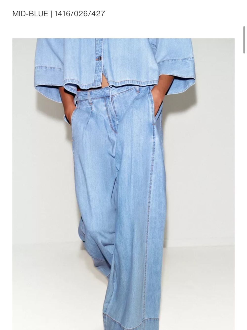 Zara Mid-Blue Wide Leg Jeans